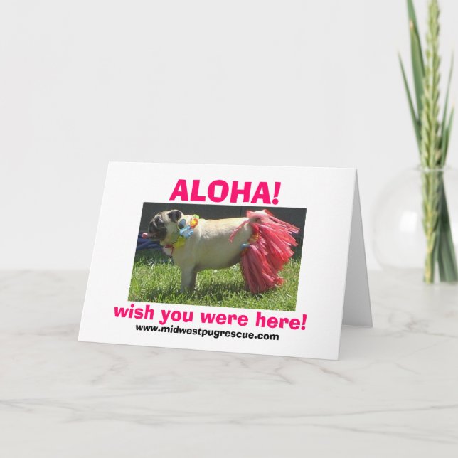 Sadie May hula Mädchen, ALOHA!, wünscht, ihr wäret Karte (Vorderseite)