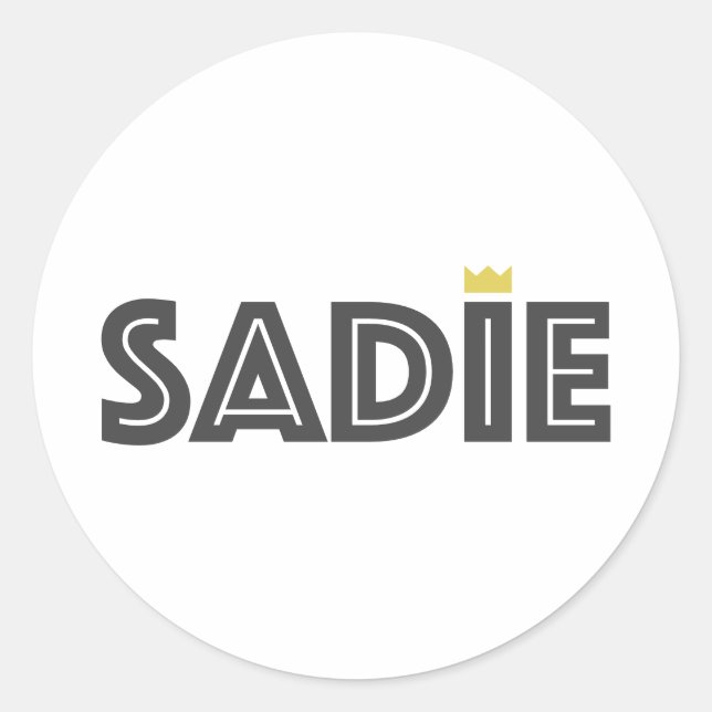 Sadie Runder Aufkleber (Vorderseite)