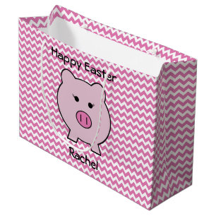 Sadie the Pink Pig Easter~ Niedliche Girly Kawaii Große Geschenktüte