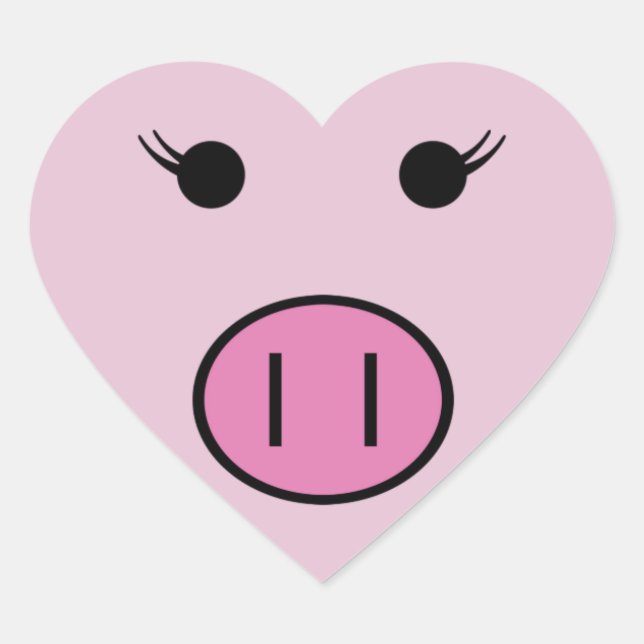 Sadie the Pink Pig ~ Niedlich Girly Kawaii Herz-Aufkleber (Vorderseite)