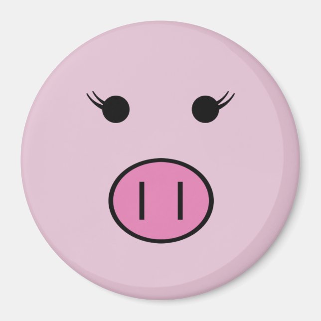Sadie the Pink Pig ~ Niedlich Girly Kawaii Magnet (Vorne)