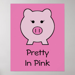 Sadie the Pink Pig ~ Niedlich Girly Kawaii Poster