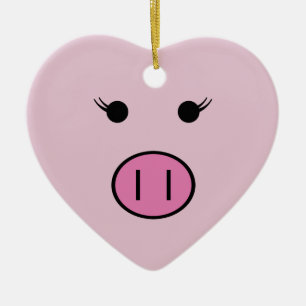 Sadie The Pink Pig ~ Niedlich Kawaii Keramikornament