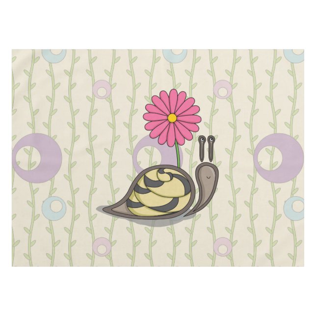 Sadie the Snail Tablecloth Tischdecke (Vorderseite (Horizontal))