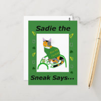 Sadie the Sneak St. Patrick's Day Postcard