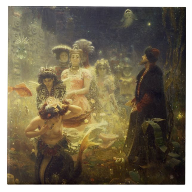 Sadko in der Unterwasserkönigreich Ilya Repin Fliese (Vorderseite)
