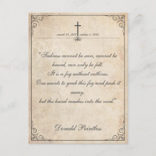 Sadness cannot be seen - Funeral Vintage Card Feiertagspostkarte