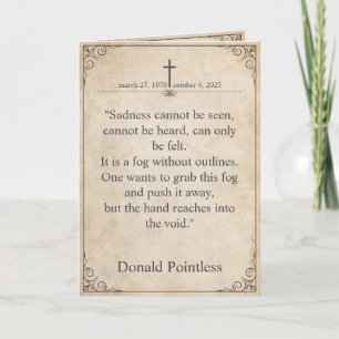 Sadness cannot be seen - Funeral Vintage Card Karte
