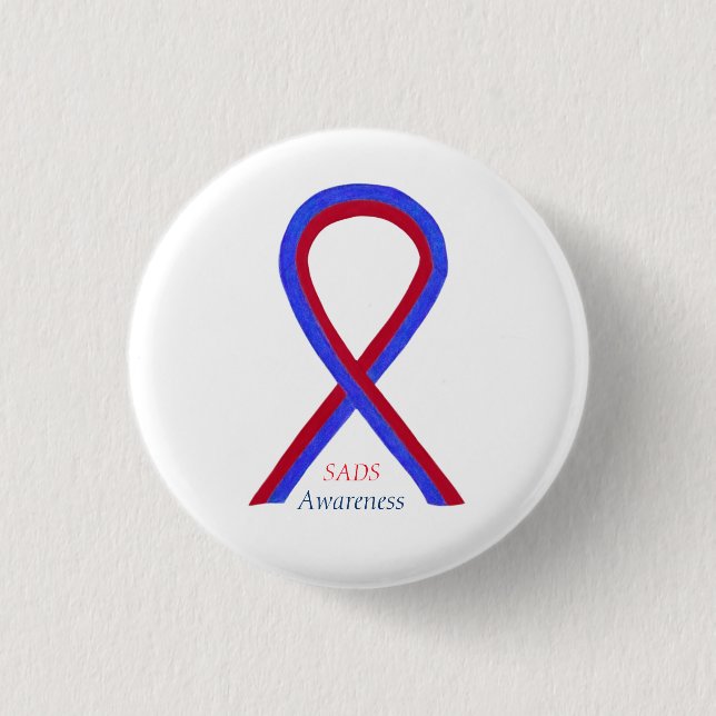 SADS Awareness Ribbon, benutzerdefinierte Button-T Button (Vorderseite)