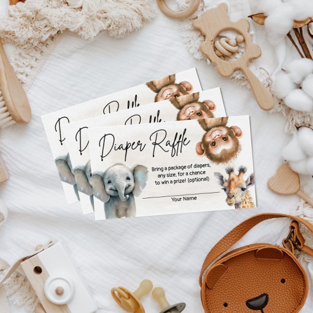 Safair Jungle Niedliche Babydusche Windelwaschkart Begleitkarte (Von Creator hochgeladen)