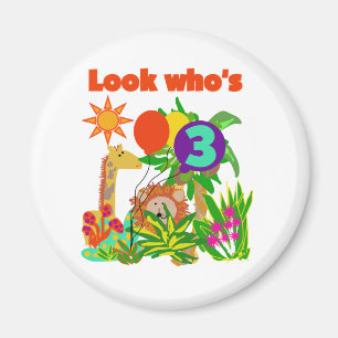 Safari 3. Geburtstag Tshirts und Geschenke Magnet