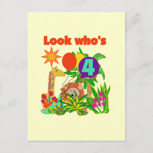 Safari 4. Geburtstag Tshirts und Geschenke Postkarte