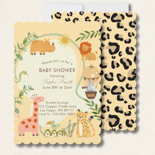 Safari-Abenteuer erwartet Baby Shower geschweift Einladung