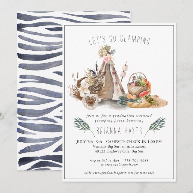 Safari Abschluss Glamping Camping Weekend (Vorne/Hinten)