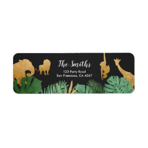Safari Address Labels Wilde ein Tiere Jungle Zoo