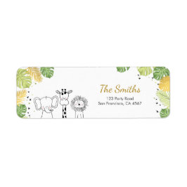 Safari Address Labels Wilde ein Tiere Jungle Zoo