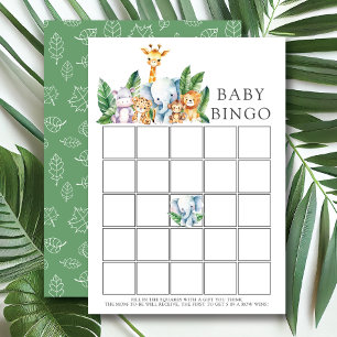 Safari Adventure Baby Dusche Bingo Spiel Einladung