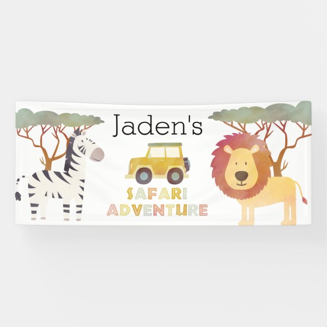 Safari Adventure Birthday Party Banner (Horizontal)