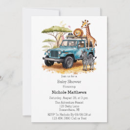 Safari Adventure Boy Baby Shower Einladung