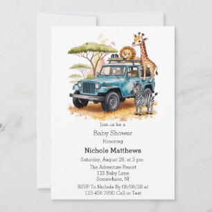 Safari Adventure Boy Baby Shower Einladung