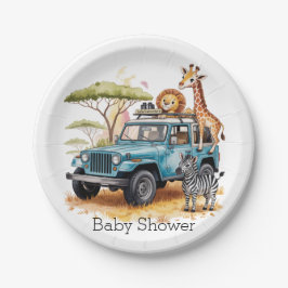 Safari Adventure Boy Baby Shower Pappteller