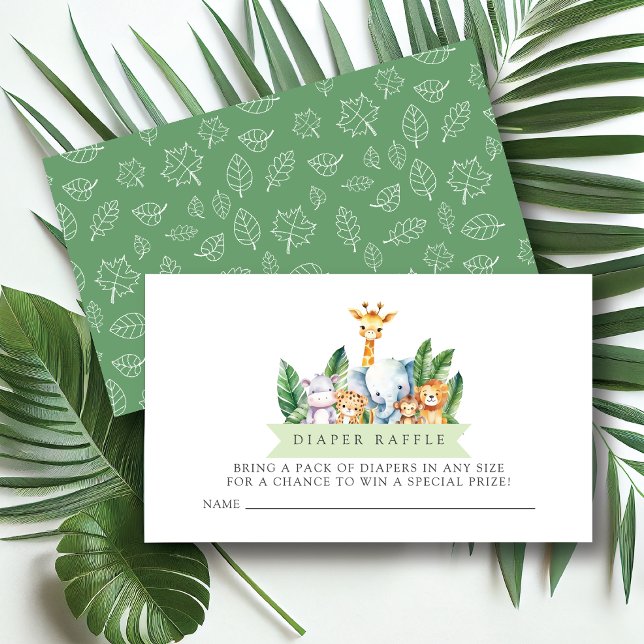 Safari Adventure Diaper Raffle Ticket Begleitkarte (Von Creator hochgeladen)