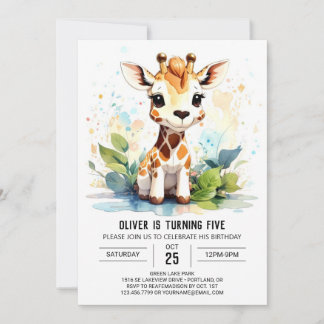 Safari Adventure Giraffe Friends Geburtstag Einladung