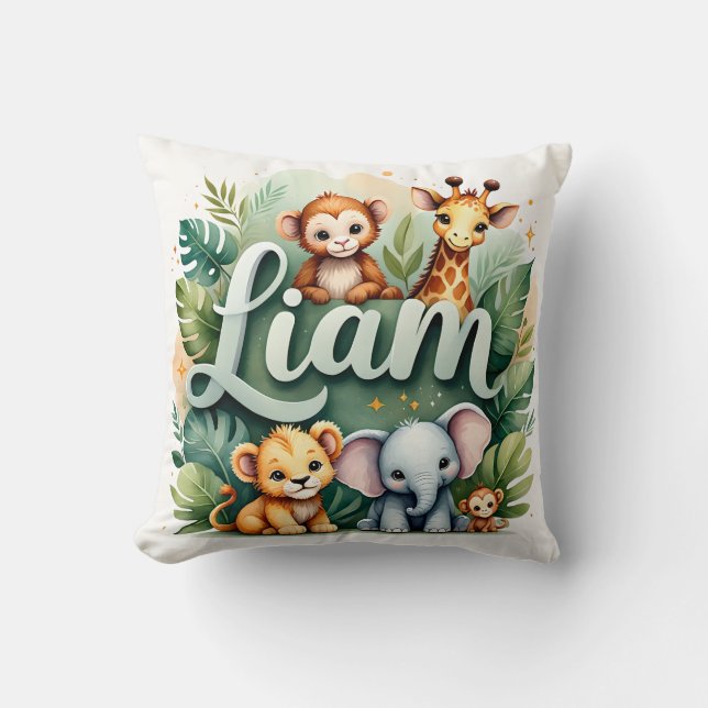 Safari Adventure Liam Throw Pillow Kissen (Vorderseite)