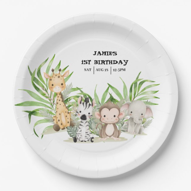 Safari Adventure Paper Plate Pappteller (Vorderseite)