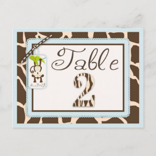 Safari Affe Animal Print Baby Shooting Table Card Postkarte