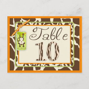 Safari Affe Animal Print Baby Shooting Table Card Postkarte