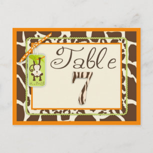Safari Affe Animal Print Baby Shooting Table Card Postkarte