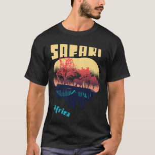 Safari Africa Serengeti Wildlife Elephants Giraffe T-Shirt