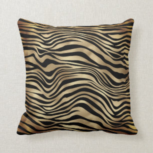 Safari African Black Gold Zebra Kissen