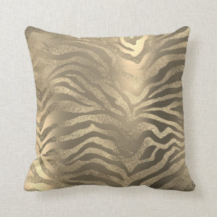 Safari African Champaign Gold Zebra Animal Skin Kissen