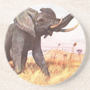 Safari-afrikanische Dschungel-Schicksals-Tier-Elef Sandstein Untersetzer