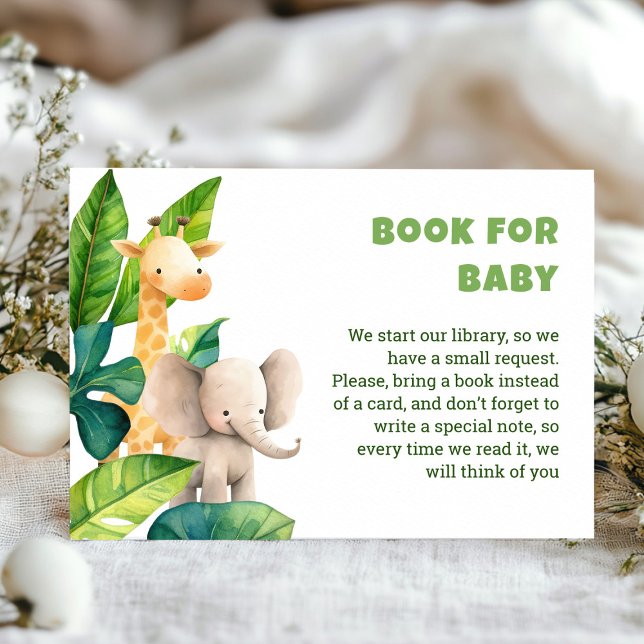 Safari Animal Aquarell Babyduschkarte Begleitkarte (Safari wild one baby shower enclosure card)