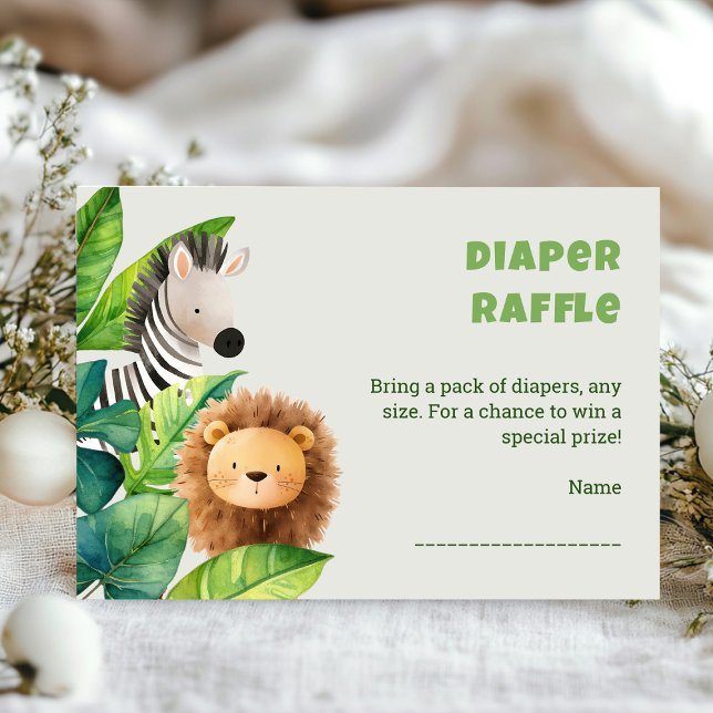 Safari Animal Aquarell Babyduschkarte Begleitkarte (Safari wild one baby shower enclosure card)