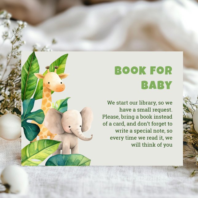 Safari Animal Aquarell Babyduschkarte Begleitkarte (Safari wild one baby shower enclosure card)