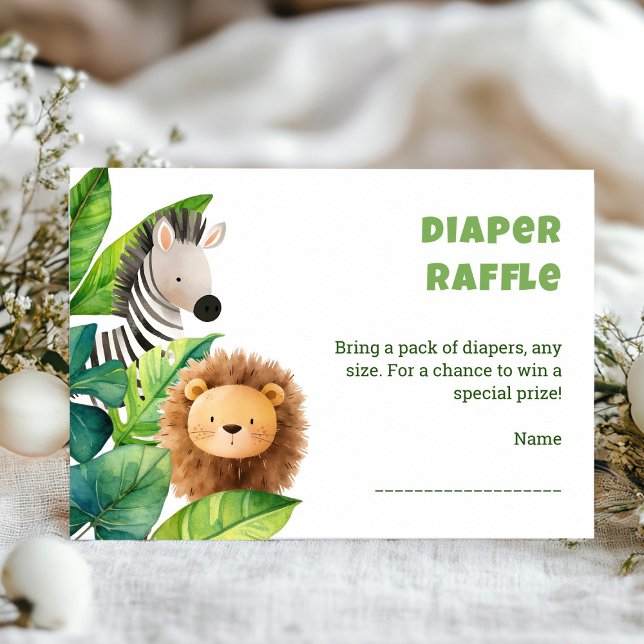 Safari Animal Aquarell Babyduschkarte Begleitkarte (Safari wild one baby shower enclosure card)