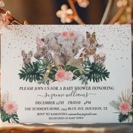 Safari Animal Babies Rosa Jungle Dusche Einladung