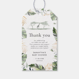 Safari Animal Baby Shower Giraffe Danke Geschenkanhänger