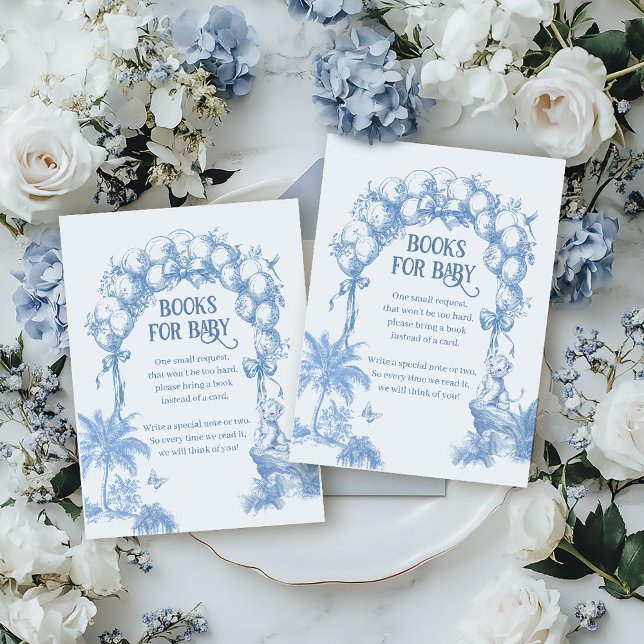 Safari Animal Blue Toile Baby Boy Showbuch Begleitkarte (Von Creator hochgeladen)