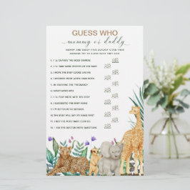 Safari Animal Greenery Baby Shower Guess Spiel
