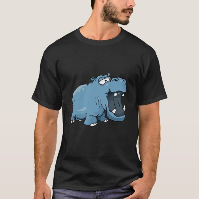 Safari Animal Hippo Face für Kinder T-Shirt (Vorderseite)