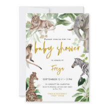 Safari Animal Jungle Gender Neutral Baby Shower