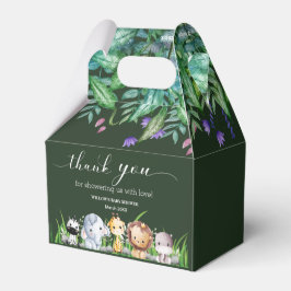 Safari Animal Jungle Green Junge Baby Dusche Geschenkschachtel