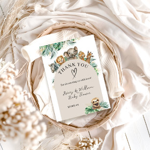 Safari Animal Jungle Modern Baby Dusche Dankeskarte