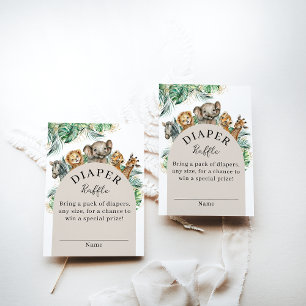 Safari Animal Jungle Modern Baby Dusche Wineller Begleitkarte