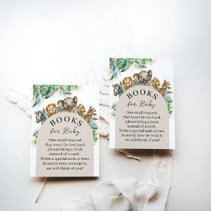 Safari Animal Jungle Modern Baby Showbücher Begleitkarte